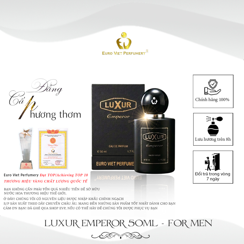 Nước Hoa Nam Cao Cấp Euro Viet, LUXUR EMPEROR 50ml